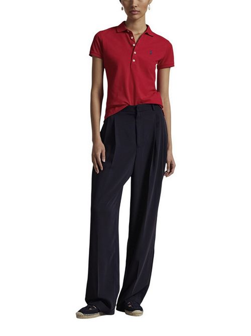 polo donna con abbottonatura lunga rosso Ralph Lauren | 211B18200008